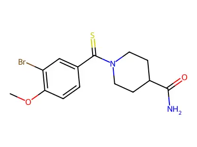1-(3-Bromo-4-methoxybenzenecarbothioyl)piperidine-4-carboxamide structure