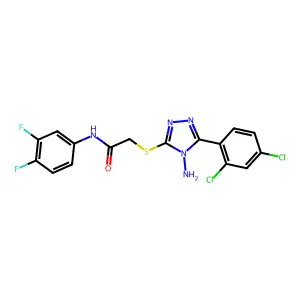 C16H11Cl2F2N5OS structure