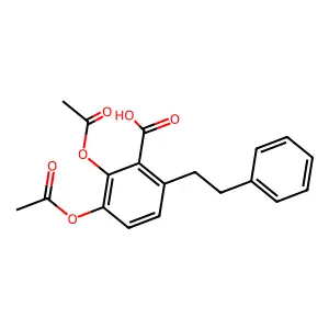 2,3-Bis(acetyloxy)-6-(2-phenylethyl)benzoic acid structure