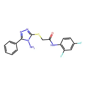 2-[(4-amino-5-phenyl-4H-1,2,4-triazol-3-yl)sulfanyl]-N-(2,4-difluorophenyl)acetamide structure