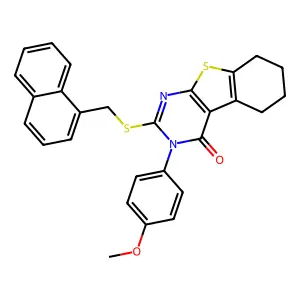 3-(4-METHOXYPHENYL)-2-[(1-NAPHTHYLMETHYL)SULFANYL]-5,6,7,8-TETRAHYDRO[1]BENZOTHIENO[2,3-D]PYRIMIDIN-4(3H)-ONE structure