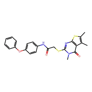 N-(4-phenoxyphenyl)-2-[(3,5,6-trimethyl-4-oxo-3,4-dihydrothieno[2,3-d]pyrimidin-2-yl)sulfanyl]acetamide structure
