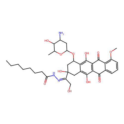 Adriamycin octanoylhydrazone structure