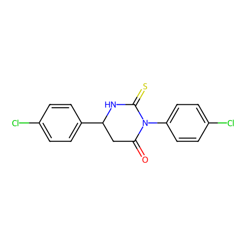 3,6-Bis(4-chlorophenyl)-2-sulfanylidene-1,3-diazinan-4-one structure
