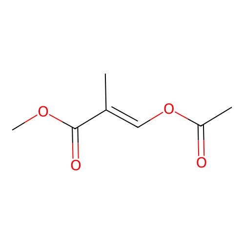 methyl (E)-3-acetyloxy-2-methylprop-2-enoate structure