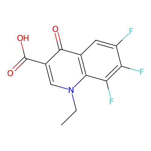 1-Ethyl-6,7,8-trifluoro-4-oxo-1,4-dihydroquinoline-3-carboxylic acid structure