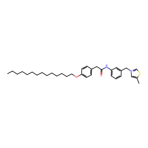 3-[3-[[[4-(Tetradecyloxy)phenyl]acetyl]amino]benzyl]-5-methylthiazol-3-ium structure