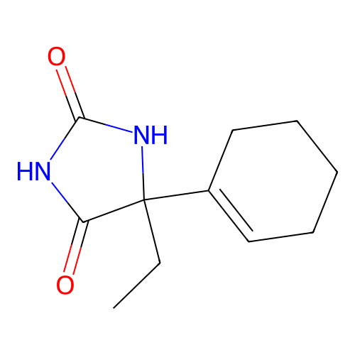 5-(1-Cyclohexenyl)-5-ethyl-2,4-imidazolidinedione structure