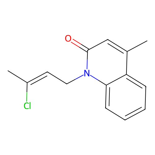 1-[(2Z)-3-chlorobut-2-en-1-yl]-4-methylquinolin-2(1H)-one structure