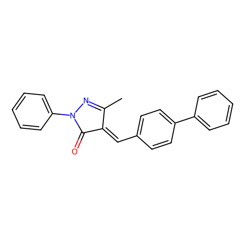 4-([1,1'-biphenyl]-4-ylmethylene)-5-methyl-2-phenyl-2,4-dihydro-3H-pyrazol-3-one structure