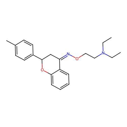 2,3-Dihydro-2-(4-methylphenyl)-4H-1-benzopyran-4-one O-(2-(diethylamino)ethyl)oxime structure