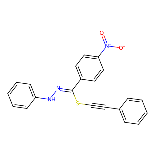 (Z)-phenylethynyl 4-nitro-N'-phenylbenzohydrazonothioate structure