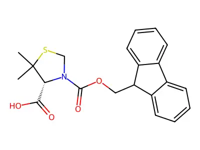 Fmoc-(R)-5,5-dimethyl-1,3-thiazolidine-4-carboxylic acid structure
