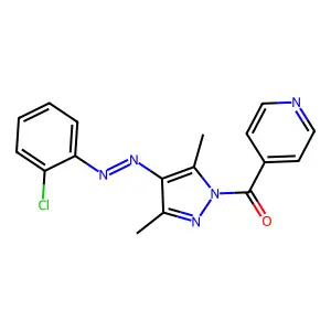 [4-[(2-Chlorophenyl)diazenyl]-3,5-dimethylpyrazol-1-yl]-pyridin-4-ylmethanone structure