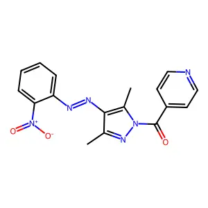 {3,5-Dimethyl-4-[(E)-(2-nitrophenyl)diazenyl]-1H-pyrazol-1-yl}(pyridin-4-yl)methanone structure