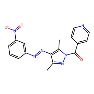 [3,5-dimethyl-4-[(3-nitrophenyl)diazenyl]pyrazol-1-yl]-pyrid structure
