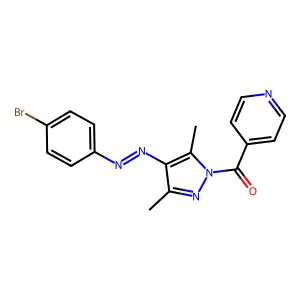[4-[(4-Bromophenyl)diazenyl]-3,5-dimethylpyrazol-1-yl]-pyridin-4-ylmethanone structure
