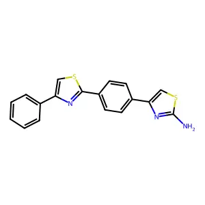 4-(p-(4-Phenyl-2-thiazolyl)phenyl)-2-thiazolamine structure