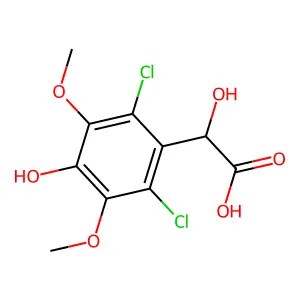 Benzeneacetic acid, 2,6-dichloro-alpha,4-dihydroxy-3,5-dimethoxy- structure