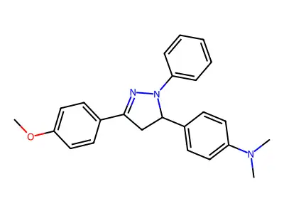 4-[3-(4-methoxyphenyl)-1-phenyl-4,5-dihydro-1H-pyrazol-5-yl]-N,N-dimethylaniline structure
