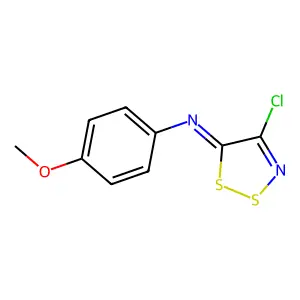 4-chloro-N-(4-methoxyphenyl)dithiazol-5-imine structure