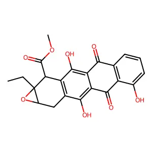 8,9-Dehydro-zeta-rhodomycinone 8,9-alpha-epoxide structure