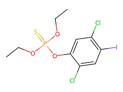 Phosphorothioic acid, O-(2,5-dichloro-4-iodophenyl) O,O-diethyl ester structure