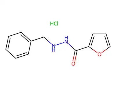 2-Furancarboxylic acid, 2-(phenylmethyl)hydrazide, hydrochloride (1:1) structure