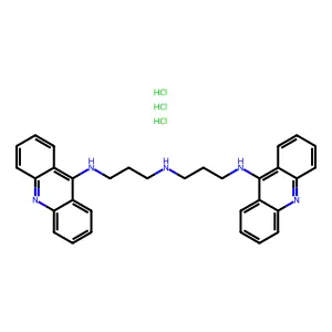 N-9-Acridinyl-N'-(3-(9-acridinylamino)propyl)-1,3-propanediamine trihydrochloride structure