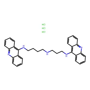 N-9-Acridinyl-N'-(3-(9-acridinylamino)propyl)-1,4-butanediamine trihydrochloride structure