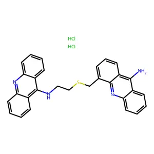 9-Acridinamine, N-(2-(((9-amino-4-acridinyl)methyl)thio)ethyl)-, dihydrochloride structure