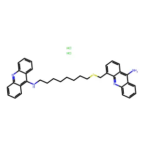 9-Acridinamine, N-(8-(((9-amino-4-acridinyl)methyl)thio)octyl)-, dihydrochloride structure