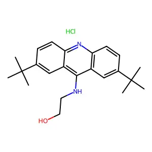 Ethanol, 2-((2,7-bis(1,1-dimethylethyl)-9-acridinyl)amino)-, monohydrochloride structure