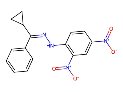 N-[[cyclopropyl(phenyl)methylidene]amino]-2,4-dinitroaniline structure