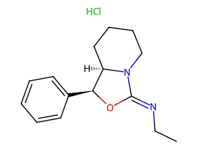 (+-)-cis-3-Ethylimino-1-phenylhexahydro-3H-oxazolo(3,4-a)pyridine hydrochloride structure