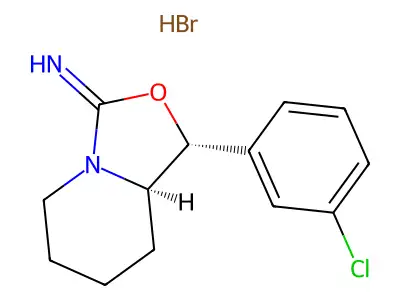 trans-1-(m-Chlorophenyl)-3-iminohexahydro-3H-oxazolo(3,4-a)pyridine hydrobromide structure