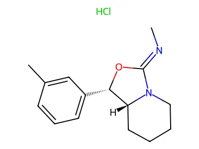 cis-3-Methylimino-1-(m-tolyl)hexahydro-3H-oxazolo(3,4-a)pyridine hydrochloride structure