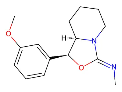 cis-1-(m-Methoxyphenyl)-3-methyliminohexahydro-3H-oxazolo(3,4-a)pyridine structure