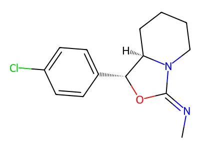 trans-1-(p-Chlorophenyl)-3-methyliminohexahydro-3H-oxazolo(3,4-a)pyridine structure