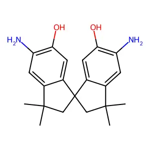 5,5'-diamino-3,3,3',3'-tetramethyl-2,2',3,3'-tetrahydro-1,1'-spirobi[indene]-6,6'-diol structure