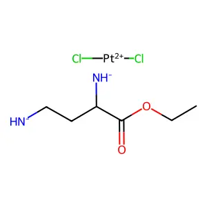 Platinum, dichloro(ethyl 2,4-diaminobutaoate-N,N')-, (SP-4-3-(S))- structure