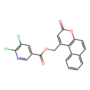 {3-oxo-3H-benzo[f]chromen-1-yl}methyl 5,6-dichloropyridine-3-carboxylate structure