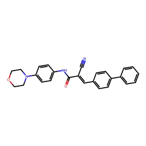 3-{[1,1'-biphenyl]-4-yl}-2-cyano-N-[4-(morpholin-4-yl)phenyl]prop-2-enamide structure