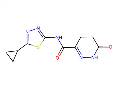 N-(5-cyclopropyl-1,3,4-thiadiazol-2-yl)-6-oxo-4,5-dihydro-1H-pyridazine-3-carboxamide structure