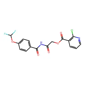 [2-[[4-(difluoromethoxy)benzoyl]amino]-2-oxoethyl] 2-chloropyridine-3-carboxylate structure