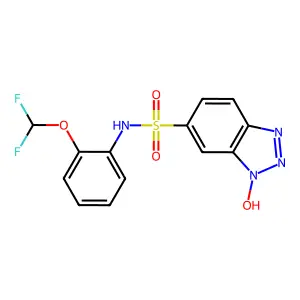 N-[2-(difluoromethoxy)phenyl]-1-hydroxy-1H-1,2,3-benzotriazole-6-sulfonamide structure