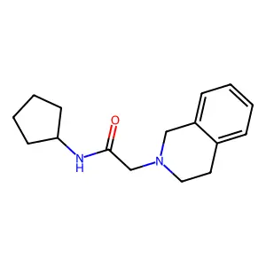 N-cyclopentyl-2-(3,4-dihydro-2(1H)-isoquinolinyl)acetamide structure