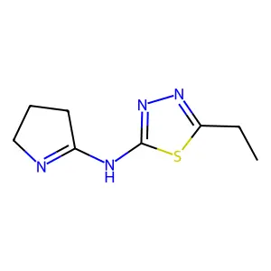 N-(3,4-dihydro-2H-pyrrol-5-yl)-5-ethyl-1,3,4-thiadiazol-2-amine structure
