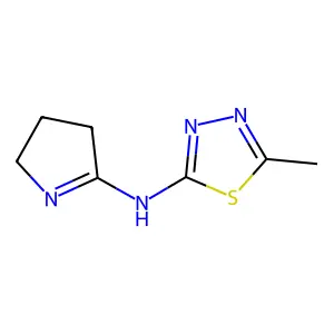 N-(3,4-dihydro-2H-pyrrol-5-yl)-5-methyl-1,3,4-thiadiazol-2-amine structure