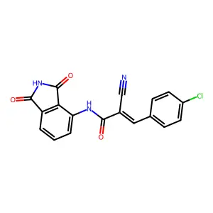 (E)-3-(4-chlorophenyl)-2-cyano-N-(1,3-dioxoisoindol-4-yl)prop-2-enamide structure